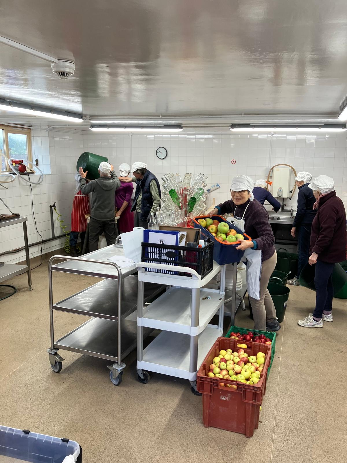 The Greenhouse apple pressing room